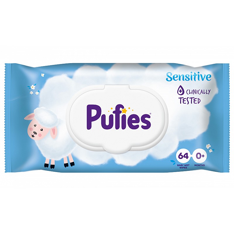 Pufies Мокри кърпи Sensitive 64бр. Pufies Мокри кърпи Sensitive 64бр.